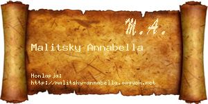 Malitsky Annabella névjegykártya
